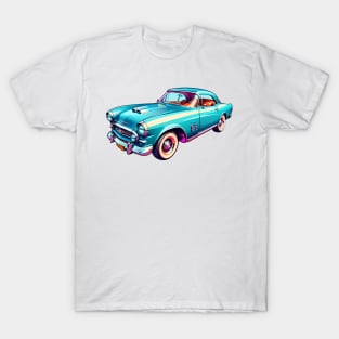 Colored Classic Car Design in Vibrant Vector Style T-Shirt